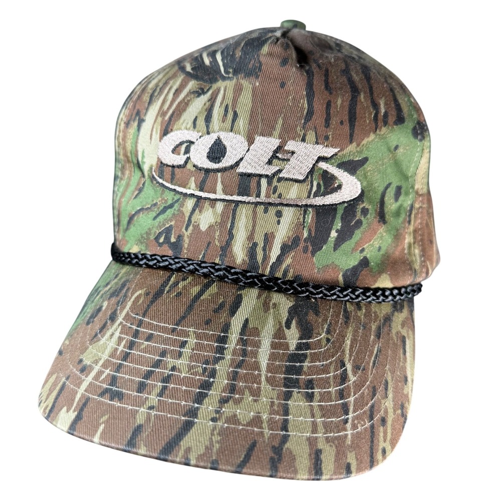 Cobra Caps Colt .45 Snapback Hat Men Camo Tiger Stripe Rope Vintage Trucker Cap